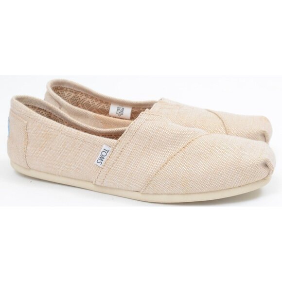 Tom's Burlap Women's 10 Heritage Alpargata Canvas Slip On Loafer Shoes Flats - Picture 1 of 8